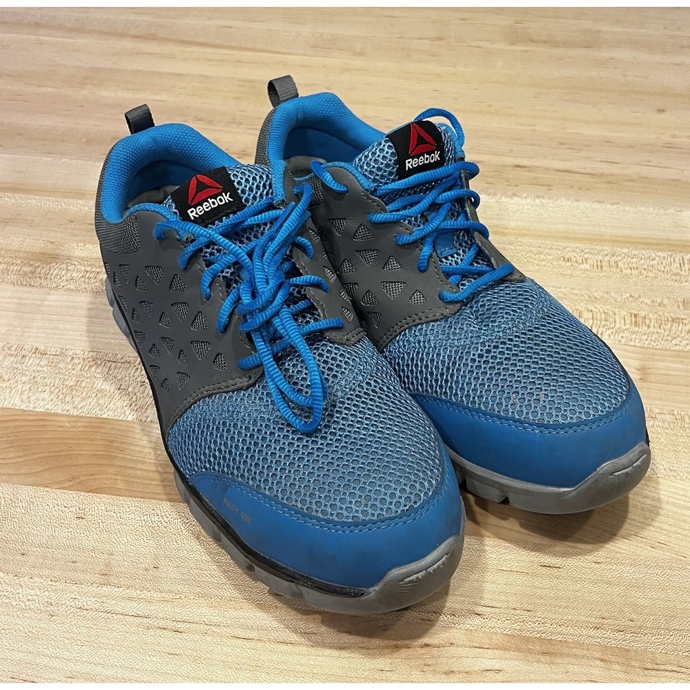 Reebok Sublite Work Shoes Mens Size 9/ Women's 11 Blue Alloy Toe Safety Sneakers